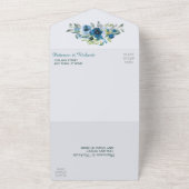 ブルーコーラルピーチフローラブーケ結婚ーズ オールインワン招待状 (外側)