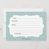 ブルーコーラルホリデークッキースワップ招待状レシピカード 招待状 (裏面)