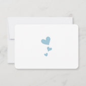 ブルーコーラルミントフローラタイポグラフィウェディングキッズ 招待状 (裏面)