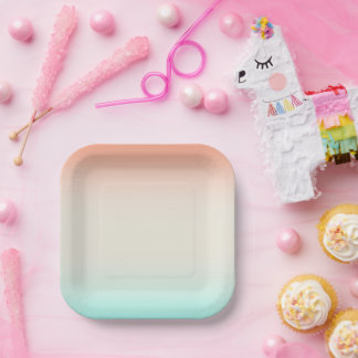 ブルーコーラルリネンブレンド ペーパープレート