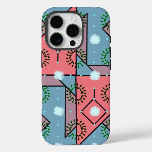 ブルーコーラル幾何鮮やかiPhone / iPadケース Case-Mate iPhoneケース (裏面)