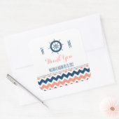 ブルーコーラル航海のサンキュー結婚式の引き出物ラベル スクエアシール (封筒)