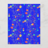 ブルーコーラル金ゴールドアクアサークルスクラップブック紙 (正面)