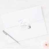 ブルーコーラル&シーシェルズビーチ結婚式サンキューユー スクエアシール (封筒)
