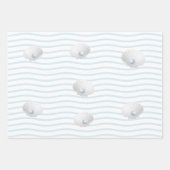 ブルーコーラル、シーシェルズ&ブルーパール装飾用クッション ラッピングペーパーシート (正面3)