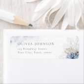 ブルーコーラル&シーシェルビーチをテーマにした差出人住所 ラベル (インサイチュ)