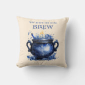 ブルーコールドロンウィッチスクリームイエローハロウィーン クッション (正面)