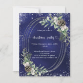 ブルーコーンパイングリッタークリスマスパーティの招待状 (正面)