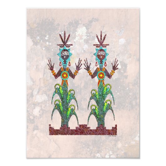 ブルーコーンピープル、ナバホ神話とその砂 フォトプリント            (正面)