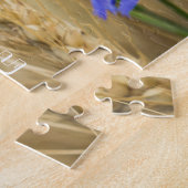 ブルーコーンフラワーの夏の小麦畑 ジグソーパズル (側面)