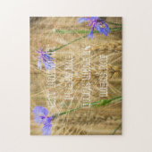 ブルーコーンフラワーの夏の小麦畑 ジグソーパズル (縦)