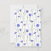 ブルーコーンフラワーウォーターカラーブライダルシャワー 招待状 (裏面)