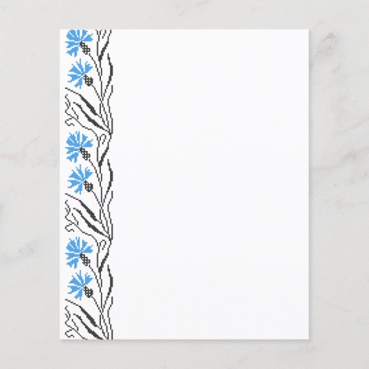 ブルーコーンフラワークロスステッチデザイン チラシ (正面)