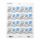 ブルーコーンフラワークロスステッチデザイン ラベル (フルシート)