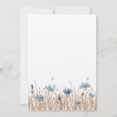 ブルーコーンフラワーズウィートフィールドモダンクリーム結婚ズ 招待状 (裏面)