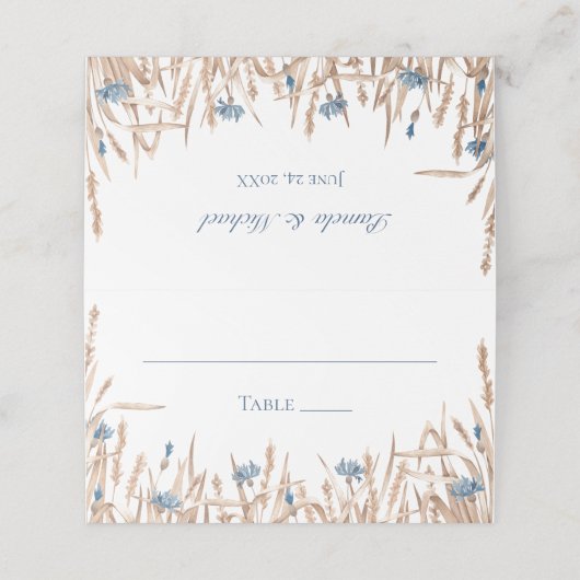 ブルーコーンフラワーズウ結婚ムギ プレイスカード (外部開封)