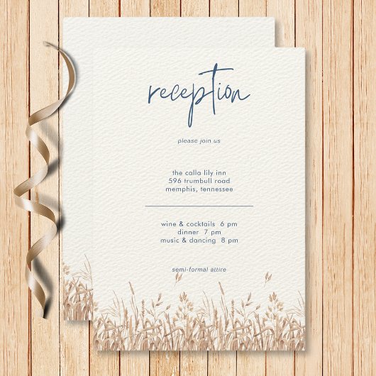 ブルーコーンフラワーズ&ウィートフィールドモダン披露宴 エンクロージャーカード