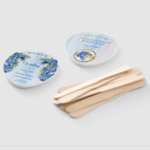 ブルーコーンフラワーズ&ホワイトローゼブーケ ハンドファン (組立なし)