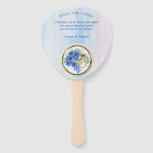 ブルーコーンフラワーズ&ホワイトローゼブーケ ハンドファン (裏面)