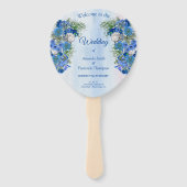 ブルーコーンフラワーズ&ホワイトローゼブーケ ハンドファン (正面)