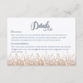 ブルーコーンフラワーズ&小麦フィールド詳細結婚ズ エンクロージャーカード (正面)