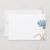 ブルーコーンフラワーズ&小麦モダンフィールド結婚ズ セーブザデート (裏面)