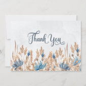 ブルーコーンフラワーズ&小麦結婚畑 サンキューカード (正面)
