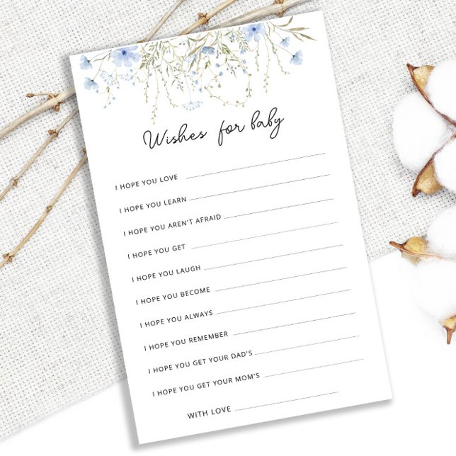 ブルーコーンフラワーベビーシャワーの願いベビーアドバイス (クリエイターアップロード済み)