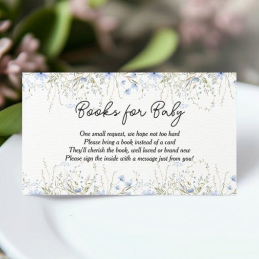 ブルーコーンフラワーベビーシャワーブックベビー エンクロージャーカード