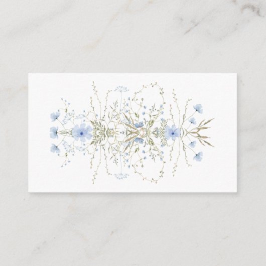 ブルーコーンフラワーベビーシャワーブックベビー エンクロージャーカード (裏面)