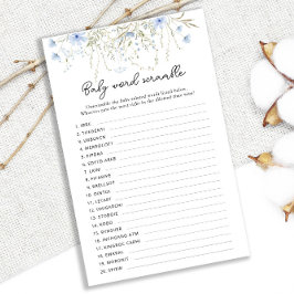 ブルーコーンフラワーベビーシャワーベビーワードスクランブル