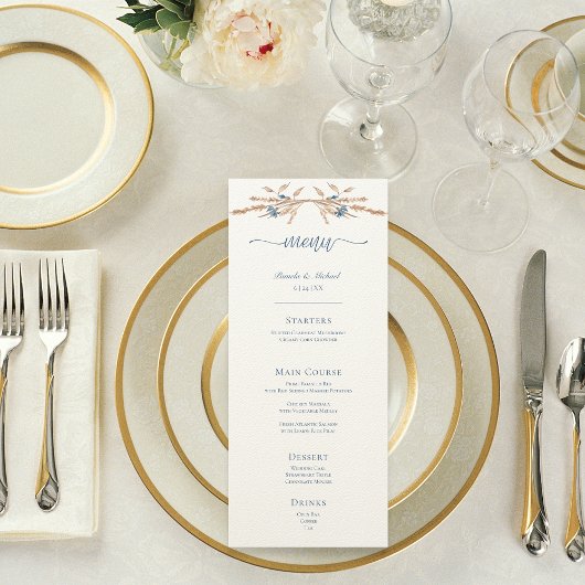 ブルーコーンフラワーモダンズ&小麦結婚クリーム メニュー