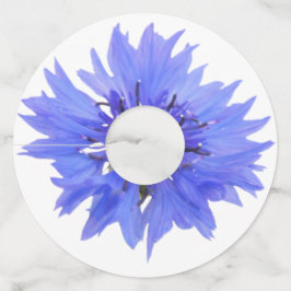 ブルーコーンフラワーラベル付きワイングラスデザイン ワイングラスタグ