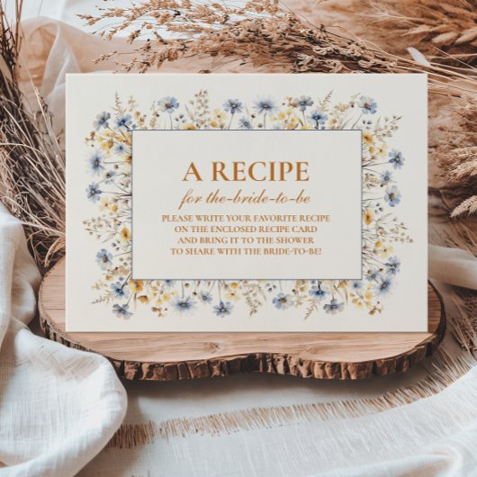 ブルーコーンフラワーワイルドフラワーブライダルシャワー エンクロージャーカード