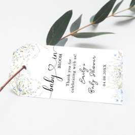 ブルーコーンフラワーワイルドフラワーベビーシャワーありがとう ギフトタグ