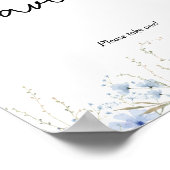 ブルーコーンフラワーワイルドフラワーベビーシャワーの好意 ポスター (角)