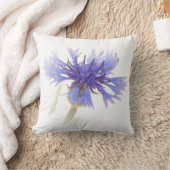 ブルーコーンフラワー写真 –  クッション (ブランケット)