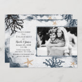 ブルーコー航海のラルウォーター婚約写真 招待状 (正面/裏面)