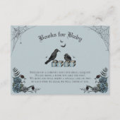 ブルーゴシックの赤ちゃんシャワー黒いraven本ベビー エンクロージャーカード (正面)