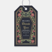 ブルーゴシックバラ結婚の感謝 ギフトタグ (裏面)