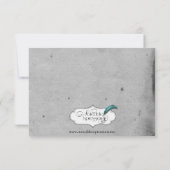 ブルーゴシックフクロウポウウェディング日付を保存 セーブザデート (裏面)