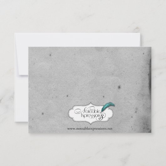 ブルーゴシックフクロウポウウェディング日付を保存 セーブザデート (裏面)