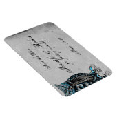 ブルーゴシックフクロウポウウェディング日付を保存 マグネット (右側)