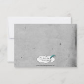 ブルーゴシックフクロウ結婚ポスの応答カード 出欠カード (裏面)