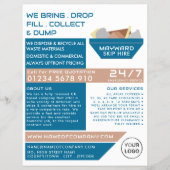 ブルーゴミのスキップデザイン、スキップ/ダンプスター会社 チラシ (正面)