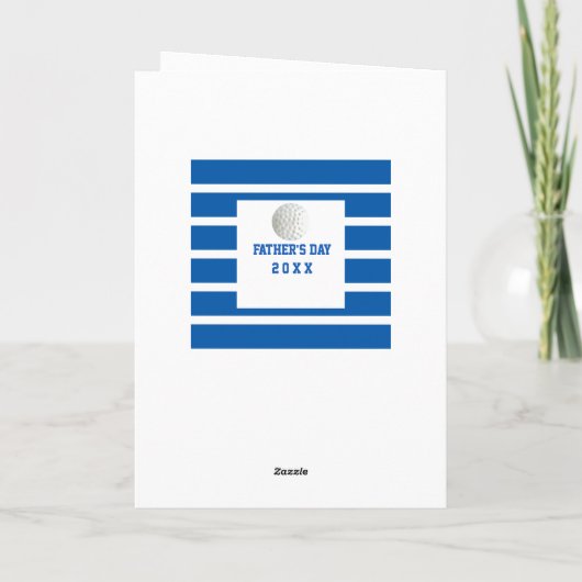 ブルーゴルフの父の日の恋人 カード (裏面)