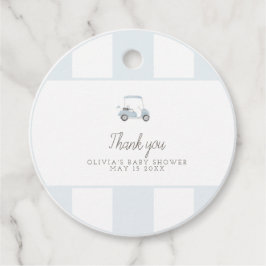 ブルーゴルフカートのギフトメッセージカード フェイバータグ