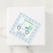 ブルーゴルフカートボーイズメッセージカード フェイバータグ (インサイチュ)