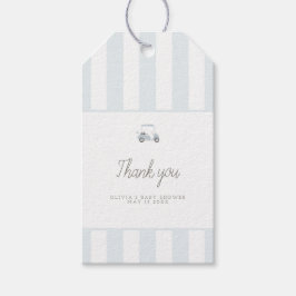 ブルーゴルフカート長方形メッセージカード ギフトタグ