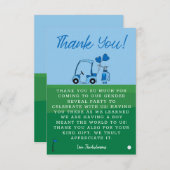 ブルーゴルフジェンダーの表示パーティー サンキューカード (正面/裏面)